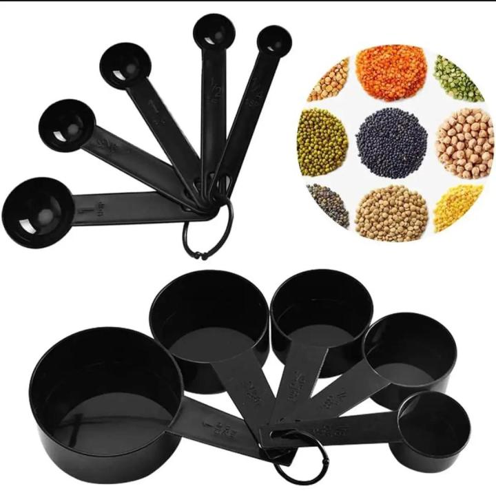 10pcs%20Black%20Plastic%20Measuring%20Spoons%20Cups%20Measuring%20Set%20Tools%20For%20Baking%20Coffee%20-%20Image%206