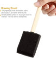 Foam Brush - 2-inch Sponge Paint Brush for Acrylic Painting, Staining, Varnishes & DIY Craft Projects - Art Supplies Wooden Handle. 