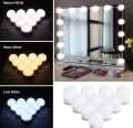 Vanity Lights - Led Light For Girls Makeup - Led Bright Light For Mirror - Bulbs For Makeup - 3 Mode Vanity Led Bulbs White/Off White & Yellow With (10 Bulbs) for Makeup Dressing Table Lighting Strip Hollywood Style. 