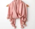 Winter Kashmiri Pashmina Scarf Shawl with Pom Poms Tussel. 