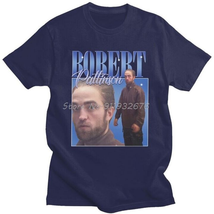 Funny Robert Pattinson Standing Meme T Shirt Men Pre-shrunk Cotton Tee Tops Rob Tshirts Short Sleeved Fashion T-shirt