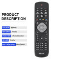 -L1225 TV Remote Control for Black 398GR8BD1NEPHH 47PFH4109/88 32PHH4009 40PFH4009 50PFH4009. 