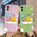 JIUMOO for OPPO A95 4G Case Fashion Tide Cartoon Cute Winnie The Pooh Aesthetic Thin New Design Phone Case Side Square Edge Protection Softcase Pattern Silicone Casing Cover Shockproof Cases. 