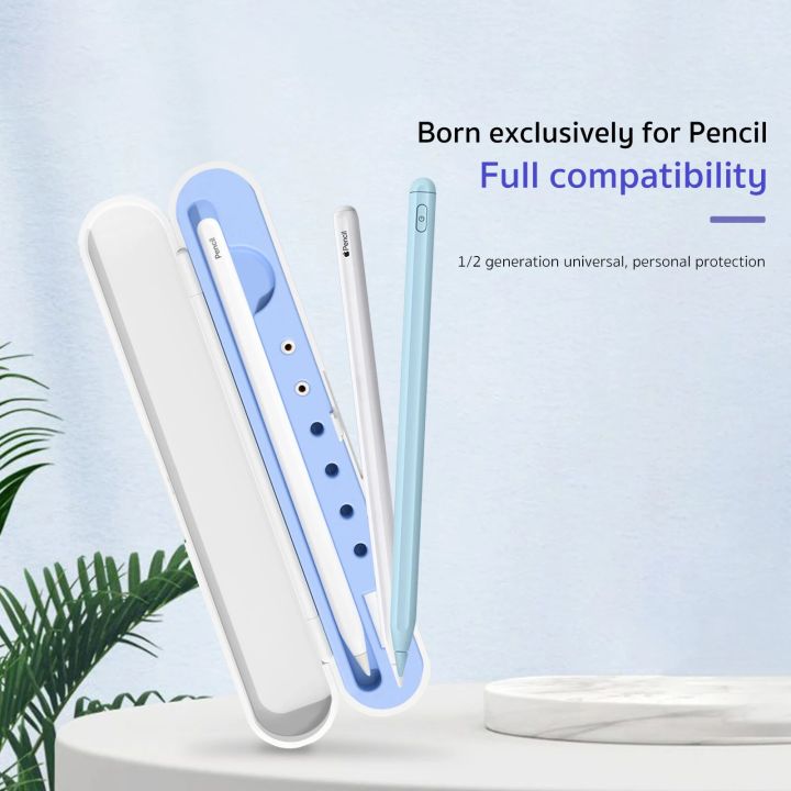 Coteci Pencil 1/2 Storage Box for Apple Holder Portable Hard Cover Portable Case For Airpods Air Pods Apple Pencil Accessories