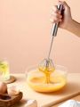 Stainless Steel Egg Beater | Manual Hand Mixer | Easy Egg Whisk for Kitchen Baking Cooking | Durable Kitchen Mixer for Eggs, Cream and Batter | Stainless Steel Whisk for Baking and Cooking | Easy Egg Mixer for Daily Use. 