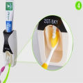 Hot Sale 2PC Automatic Toothpaste Dispenser Wall Mount Dust-proof Toothbrush Holder Wall Mount Bathroom Accessories Set Squeezer. 