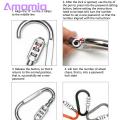 Amamia Carabiner Combination Lock Set Password Outdoor Mountaineering Buckle Lock. 
