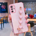 For Xiaomi POCO X3 GT Back Cover + Love Heart Bracelet Luxury Glossy Shiny Plating Bumper Ladies Case Soft Silicone Protective Phone Cases. 