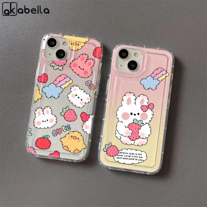 AKABEILA Cute Cartoon Silicone Soft Phone Case For Iphone 11 12 13 14 Pro Max 6 6s 7 Plus 8 Plus SE 2020 X XS Max XR Covers Phone Cases