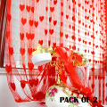 Pack Of 2 Pcs 100*200cm Door Window Curtain Heart Design Wedding Bedroom Living Room Partition Decoration / curtain  room decorations/ decor items  / decorations. 