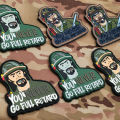YOU NEVER GO FULL RETARD Knight Soldier Embroidery PVC Rubber Fighter Carton PVC Fabric Human Patch For Bag Hat Sticker Military. 