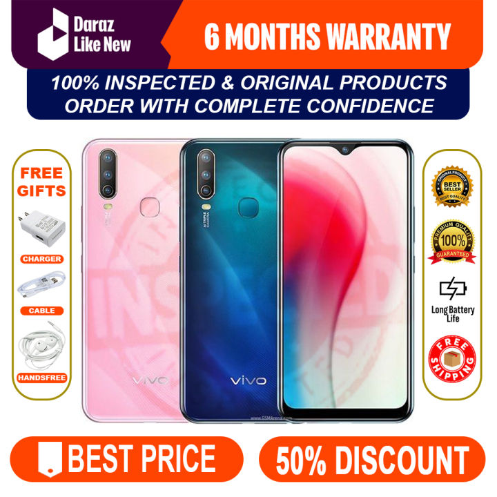 Imported Original Vivo Y17 Mobile | 100% INSPECTED | 8GB RAM | 256GB ROM(STORAGE) | Fingerprint | 5000mAh Battery | Dual Sim PTA Approved | BEST FOR ADULT AND KIDS BOTH | Android 9 | Just Like New Condition | With Box, Fast Charger, Cable & FREE Handsfree