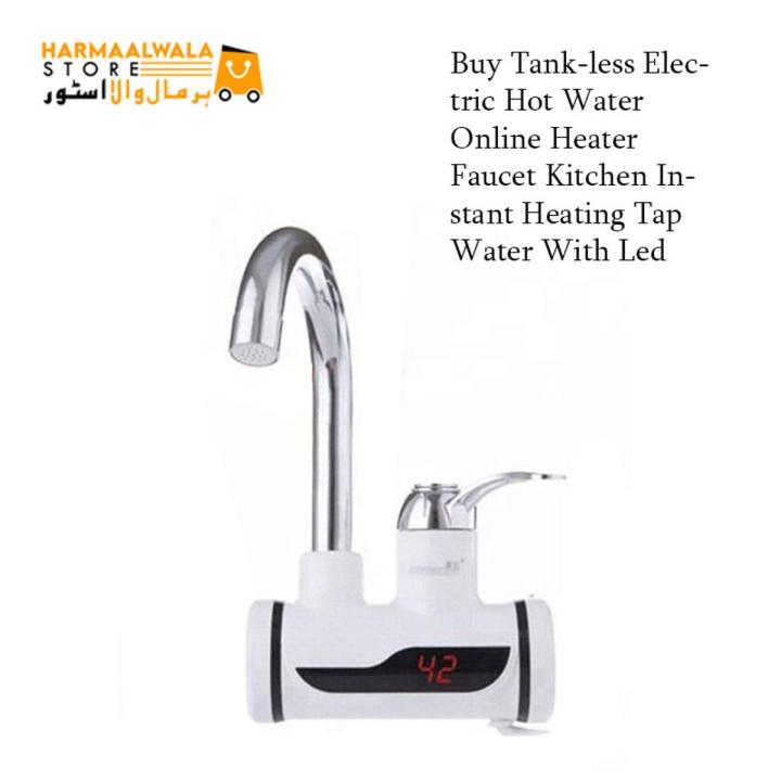 Buy Tank-less Electric Hot Water Online Heater Faucet Kitchen Instant Heating Tap Water With Led