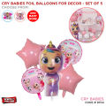 Cry Baby Foil Balloons Collections, Cry Babies Cartoon Printed Chrome Metallic Foil Balloon Set For Girls, Birthday Celebration Decoration Party Balloon Baby Decor Supply Parties, Baby Shower Theme Decorative Supplies, Pre School Class For Childrens. 