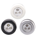Pack of 3 Wireless LED Push Button Lights | Stick-On Touch Lamps for Closets, Cabinets, Night Walls | Battery-Powered, Compact, and Easy Installation | Perfect for Home, Wardrobe, and Emergency Lighting. 