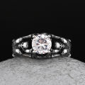 Engrave Name Servise 2022 New Gothic 316L Stainless Steel Skull Ring With Stone For Man Women Couple Wedding Gift Dropshipping. 