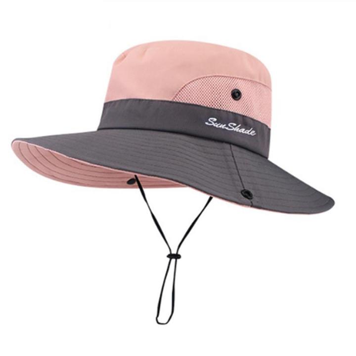 Sun Hat Contrast Color Wide Brim Dome Hat