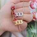 111 222 333 444 555 777 888 999 666 Devil Necklace Stainless Steel Angel Number Pendant Minimalist Jewelry. 