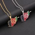 New Afghanistan Map Flag Pendant Necklace Stainless Steel For Women Men Gold Silver Color Charm Fashion Afghan Jewelry Gifts. 