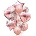 14Pcs Balloons Decoration Set (Star Shaped, Heart Shaped, Confetti Filled transparent Balloons and Latex Party Balloons) for Happy Birthday theme, wedding Anniversary, welcome Party, Baby shower, Bridal Shower and other events.. 