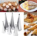 4 PCs /Set Conical Tube Cone Roll High Quality Stainless Steel Spiral Pastry Cream Horn Bread Cake baking Molds. 