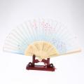 Silk Chinese Japanese Vintage Retro Style Bamboo Hand Fan. 