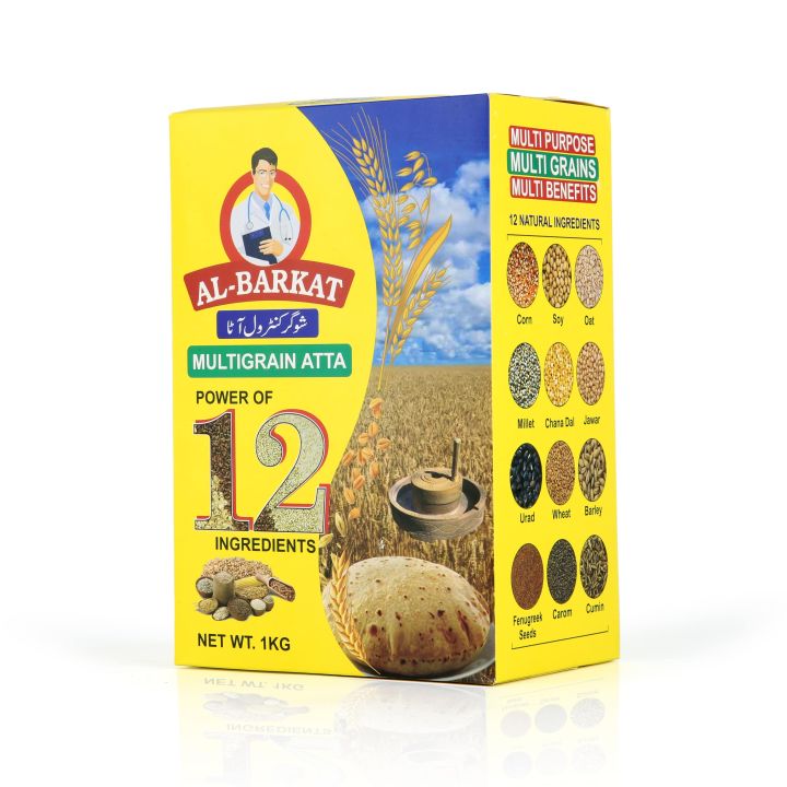 Al-Barkat Multigrain Atta - Healthy Multigrain Flour for Expert Chefs, 1kg, Sugar Free Flour, Foot Flexa Sponsored