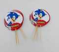 SONIC THEME CUPCAKE TOPPER PACK OF 10 CUPCAKE TOPPERS. 
