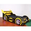 Furnishoo Batman Car Bed Sale in Pakistan - Kids Car Bed With Back Shelfs - Black Car Bed With Lights. 
