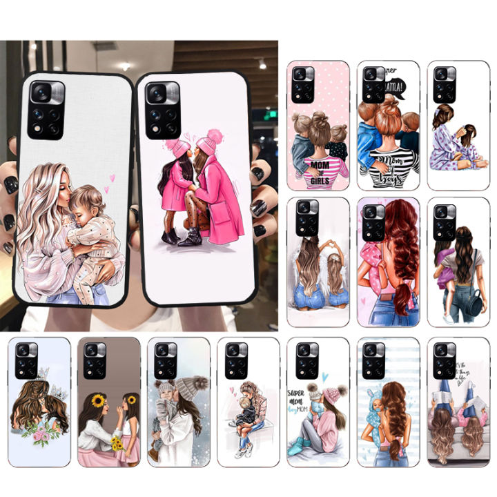 Mother Mom Daughter Son Phone Case for Xiaomi Redmi Note 13 12 Pro 11 10 Pro 12S 11S 10S Redmi 10 13C 9C 10C Funda