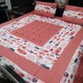 Cotton Satin Double Bedsheet Embroided. 