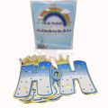 PRINCE THEME HAPPY BIRTHDAY BANNER - PRINCE CROWN HAPPY BIRTHDAY BANNER WITH RIBBON. 