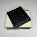 Original GG 1105-1A Slim & Short Bifold Black Leather Wallet for Men - Leather Wallet with Box. 