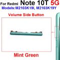Volume Side Button For Xiaomi Redmi Note 10 10s 10T Pro 4G 5G Up Down Volume Button Power Side keys Repair Spare Parts. 
