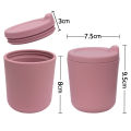 Premium Silicone Baby Feeding Cup with Straw Lid, Leak-Proof & Portable Storage Container, Unisex 100ml -. 