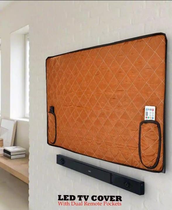 Outdoor TV Cover  Heavy Duty 4 Season Weatherproof TV Screen Protector with Waterproof Zipper Velcro&Remote Control Pocket, Outside Television Cover for LED, LCD, OLED TVs