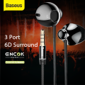 Baseus H06 3.5mm Wired Earphone 6D High Sound In Ear Headset with Microphone for Samsung Huawei iPhone OPPO Xiaomi Audio Headphone. 