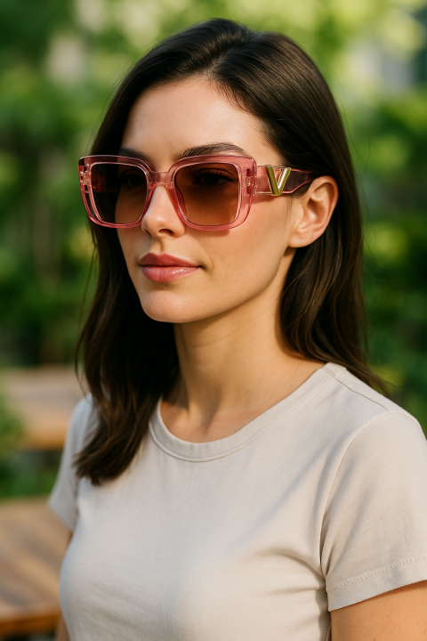 Stylish%20Pink%20Transparent%20Frame%20Women%E2%80%99s%20Sunglasses%20%E2%80%93%20Golden%20V%20Side%20Logo,%20UV%20Protection,%20Fashion%20Look%20-%20Image%203