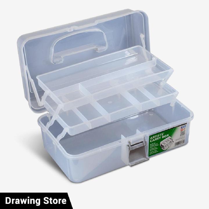 Daler Rowney Artist Carry Tool Box For Art Accessories Brushes Paints Inks 33cm x 20cm x 15cm