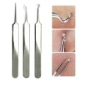 3 pcs Acne Needle Pliers Blackhead Defects Comedone Acne Blemish Extractor Needle Tweezer Pimple Remover Tool 3 Designs Face Care. 
