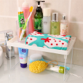 Kitchen Storage Rack Folding Shelf Stackable Holder Cabinet Organizer Cupboard Storage Shelf Non-Skid Spice Rack Single Layer Kitchenware Organizer. 