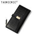 Korean women's long wallet stone pattern bi-fold cute zipper purse long women wallets. 