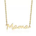 Golden Color Fashion Mama Letters Necklace Stainless Steel Mom Baby Lockbone Chain Pendant Choker Female Jewelry Mother's Day Gift. 