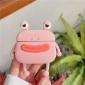 Airpods Pro Case, Pink Frog Silicone Protective Cases Cover Skin for Girls Women Men (Light Pink). 