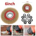 Wire Brush Wheel 6″ 150mm For Bench Grinder Polish And Reducers Adaptor Rings. 
