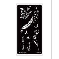 1sheet Feather & Butterfly Pattern Hollow Out Tattoo Stencil. 