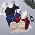 Yingbao Lace crop tops bralette for Women Teen Girl Sleeveless Ladies Sleep Night Plain Tank Camisole Vest Bra Tops White Black Red. 