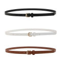 Pack of 3 (Black, Brown, White) Belts Elegant Siimple Stylish PU Leather Buckle Belt For Girls Ladies Women For Jeans & Frock Metal Buckle. 