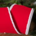 Portable 1/5m Christmas Decoration Red Ribbons DIY 5cm Wide Christmas Tree Decoration Ribbon White Fur Edge Christmas Gift Packing Ribbon Christmas Decoration. 