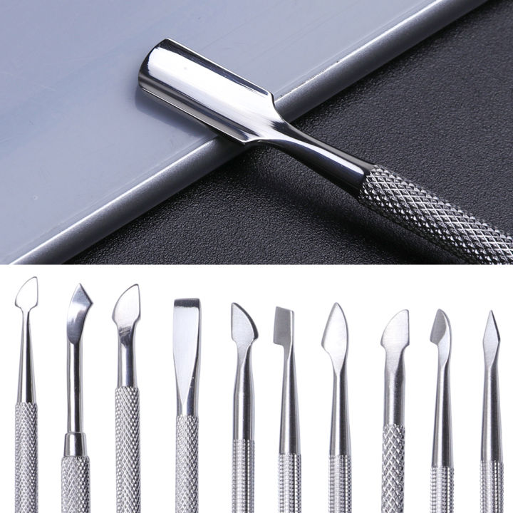 IA17 Trimmer Dead Skin Beauty Gel Polishing Removal Layer Pusher Spoon Stainless 1 Nail Steel Cutter UV Nail Accessories Tool J